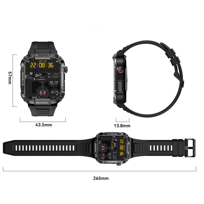 Smartwatch Militar Power Xtreme + 1 Pulseira de Brinde